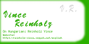 vince reinholz business card